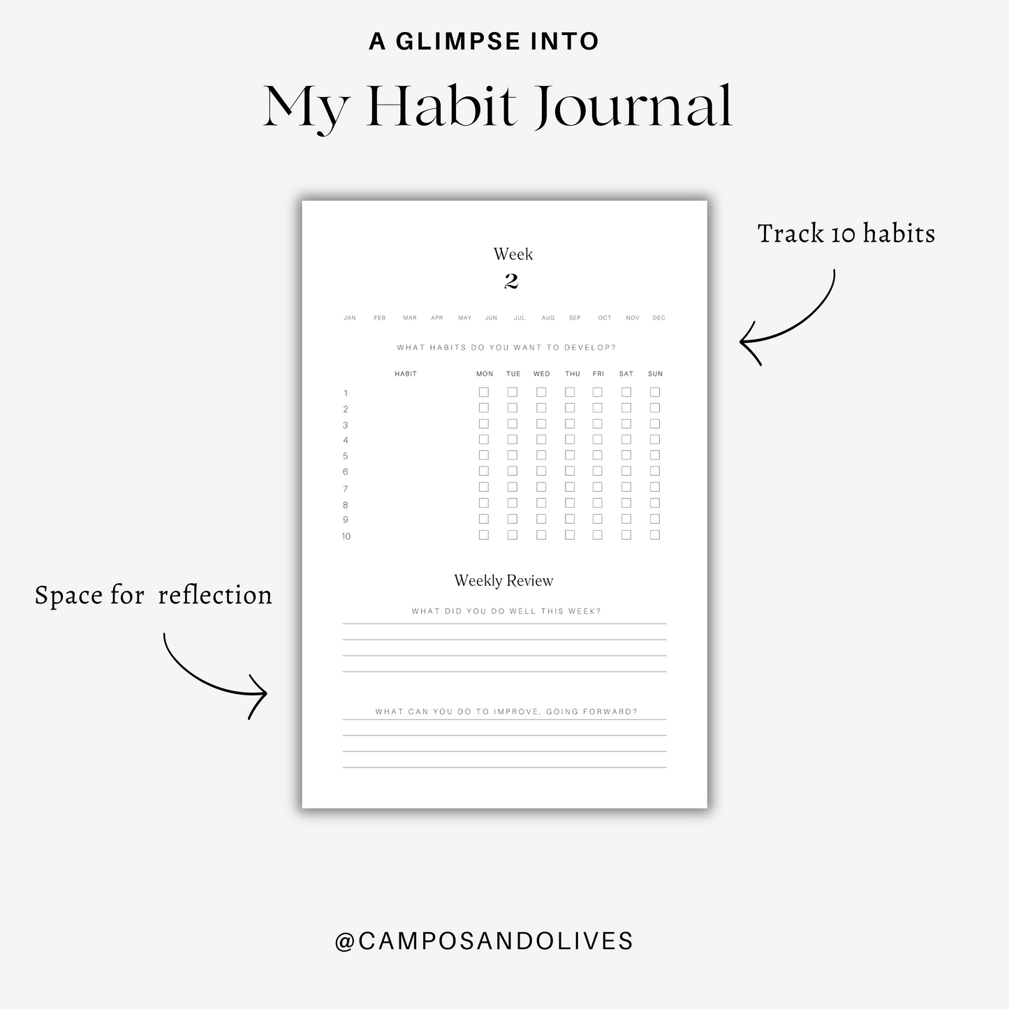 Habit Journal - My Weekly Habit Tracker