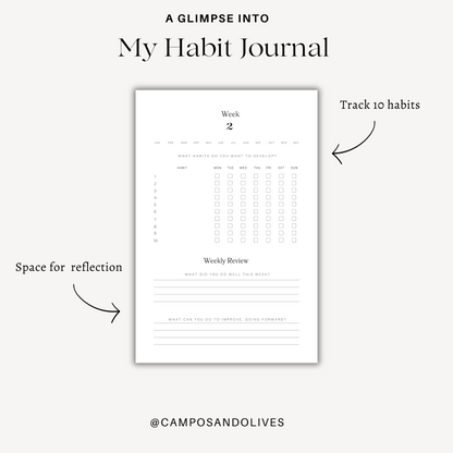Habit Journal - My Weekly Habit Tracker