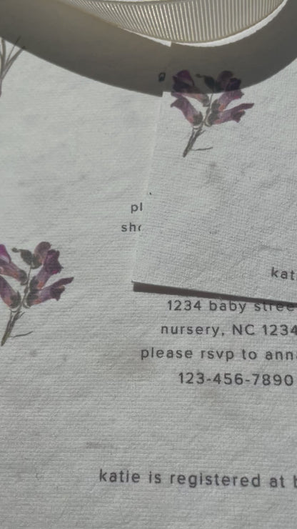 Baby Shower Invitation | Purple Flowerpress
